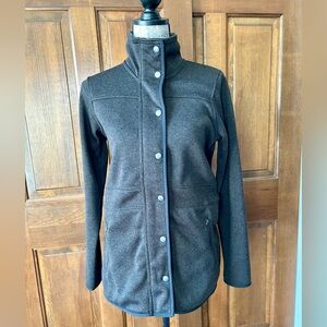 Eddie Bauer Dark Charcoal Zippered Snap-Front Utility Jacket